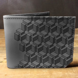 Cartera de cuero para hombre, Cartera para hombre, Cartera con patrón de caja, Cartera de cuero, Cartera delgada, De regreso a la escuela, Cartera de cuero para hombre, Cartera plegable