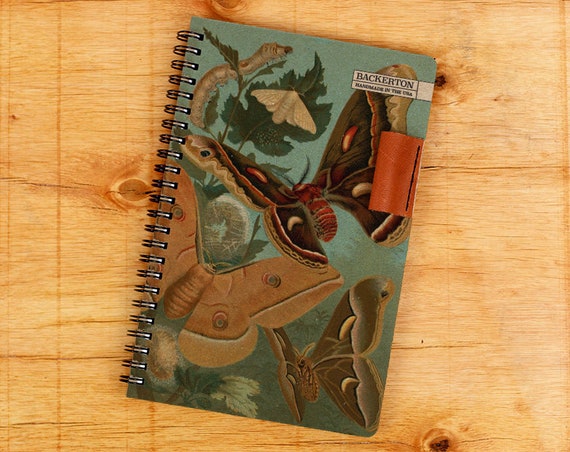 Metamorphosis - Handmade Notebook with Leather Pen Holder