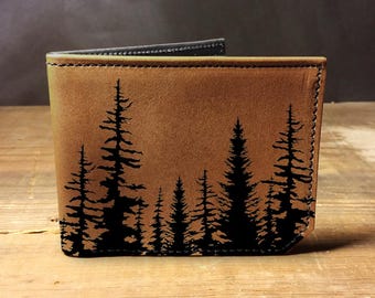 Aspen Trees - Handmade Leather Bifold Wallet