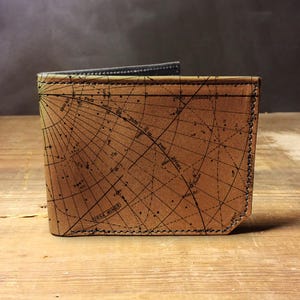 Star Map - Handmade Leather Bifold Wallet image 1