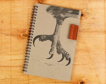 Talon Notebook, Notebook, Talon, Writing Journal, Spiral Notebook, Notepad, 5.5 X 8.5 Notebook, Journal, Pen Holder, Bird Talon Notebook