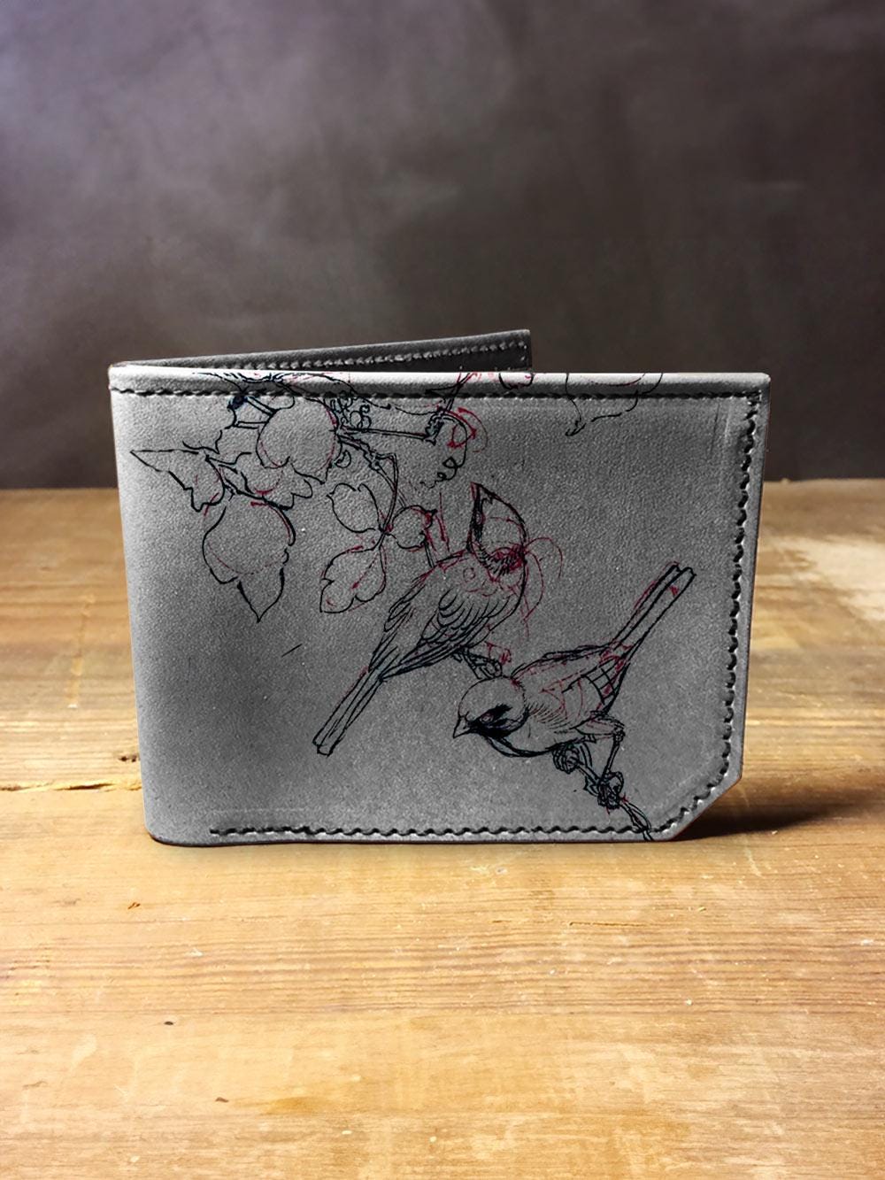 Portefeuille En Cuir Vintage Eddie Bauer – Avec Mouches Pour Pêche à La Mouche