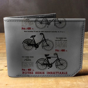 Cartera de cuero para hombre, billetera para hombre, billetera de bicicleta, billetera de cuero, billetera delgada, regreso a la escuela, billetera de cuero para hombre, billetera plegable