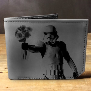Cartera de cuero para hombre, cartera para hombre, cartera de star wars, cartera de cuero, cartera delgada, regreso a la escuela, cartera de cuero para hombre, cartera bifold