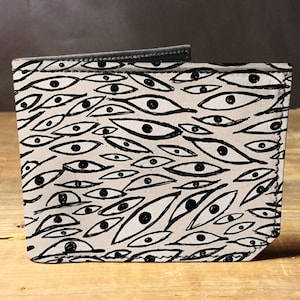 Portefeuille yeux en cuir, cadeau pour homme, portefeuille unique, portefeuille en cuir, portefeuille intéressant, portefeuille à deux volets, portefeuille coloré, portefeuille cool