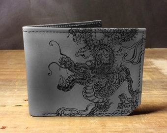 Chinese Dragon - Handmade Leather Bifold Wallet