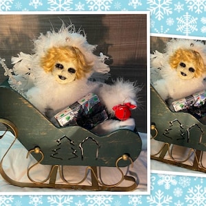 OOAK One-of-a-kind Hand Painted “She Froze To Death” Creepy Haunted Horror Art Doll Halloween Decor.