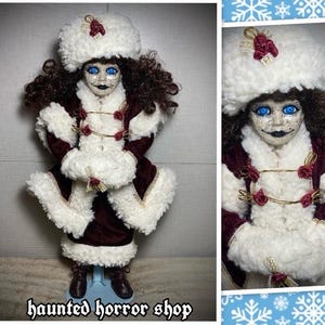 OOAK One-of-a-kind Hand Painted “Why So Cold, Karen?” Creepy Haunted Horror Art Doll. Halloween Decor.