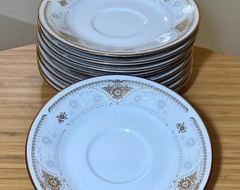 Vintage Antique Noritake Highclere #2062 Discontinued 10K Gold Trim Fine China 6” Saucer Plate. Rare, Hard to Find.