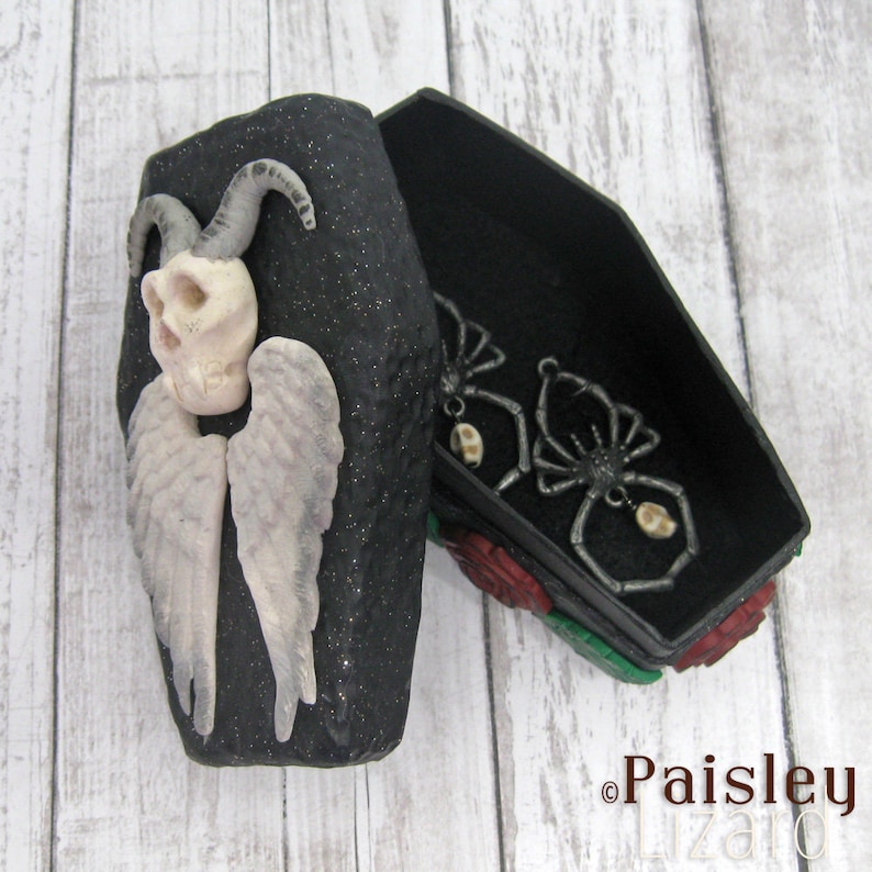 Fallen Angel coffin stash box gothic keepsake box