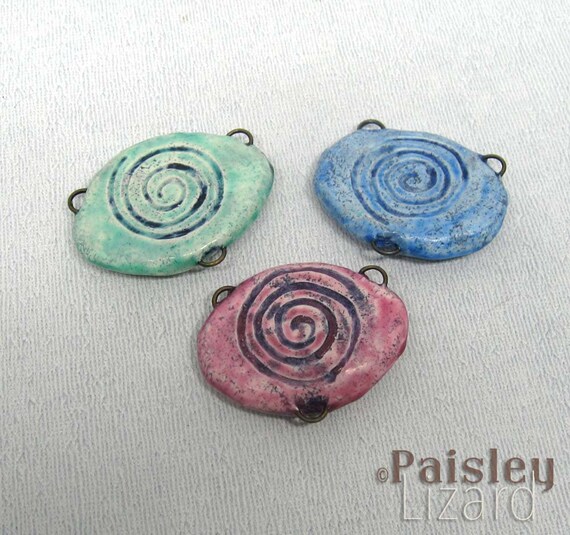 All-Seeing Eyes artisan ceramic connector bead