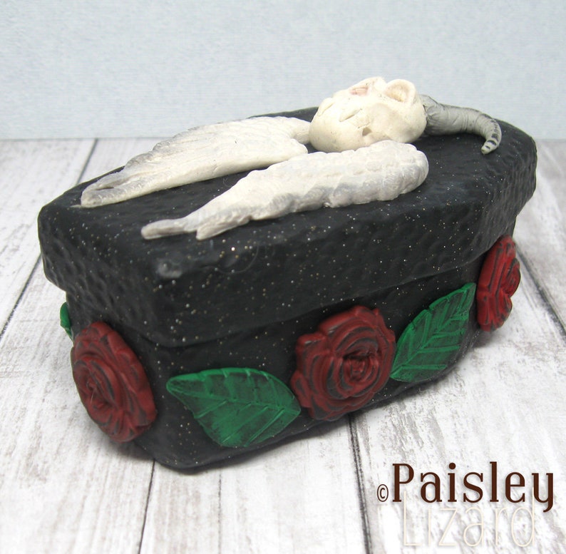 Fallen Angel coffin stash box gothic keepsake box