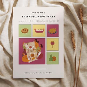Friendsgiving Invitation and Menu | Thanksgiving Bundle | Friendsgiving Evite | Friendsgiving Menu | Thanksgiving Menu |