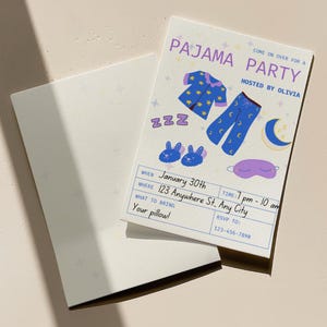 PAJAMA PARTY INVITATION | Customizable Sleepover Invitation, Slumber Party Template for Adults