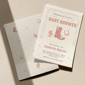 Cowgirl Baby Shower Invitation | Customizable Invite Template for Cowgirl Baby Shower