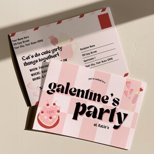 Pink Galentines Day Invite | Customizable Digital Invitation for Galentines Party