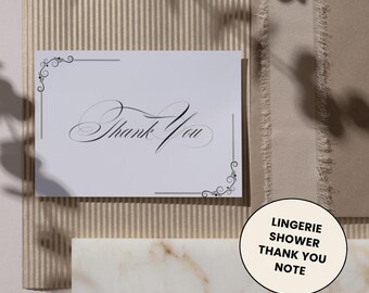 Modèle Toile de remerciement pour la douche de lingerie nuptiale