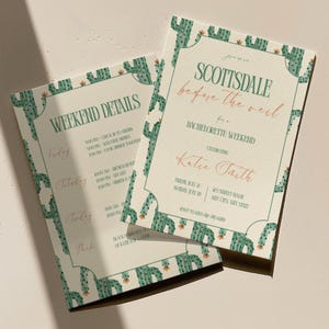 Scottsdale Bachelorette Party Invitation & Itinerary Template, Scottsdale Before the Veil Invite, Arizona Bach Party Canva Evite