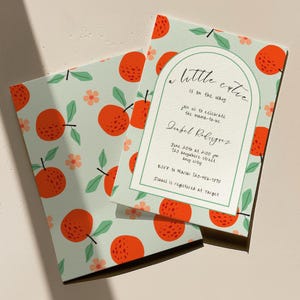 A Little Cutie is on the Way Baby Shower Invitation, Cutie Baby Shower Invite, Our Little Cutie Baby Shower Evite Canva Template