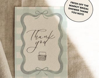 Fresh off the Market Bridal Shower Thank You Note Canva Template