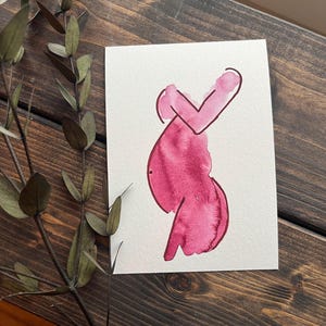 Handgemalte Aquarell Glückwunschkarte zur Schwangerschaft