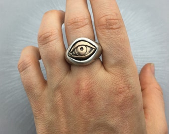 Illuminati Visionary Occult Ring, Evil Eye Ring, Protective Ring