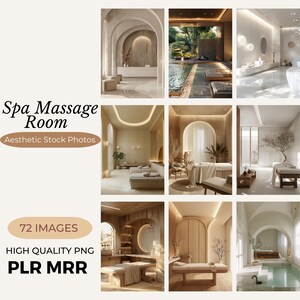 May include: A collection of 72 high-quality spa massage room stock photos. The images feature a variety of spa settings, including rooms with massage tables, pools, and relaxation areas. The photos are perfect for use in marketing materials, websites, and social media.