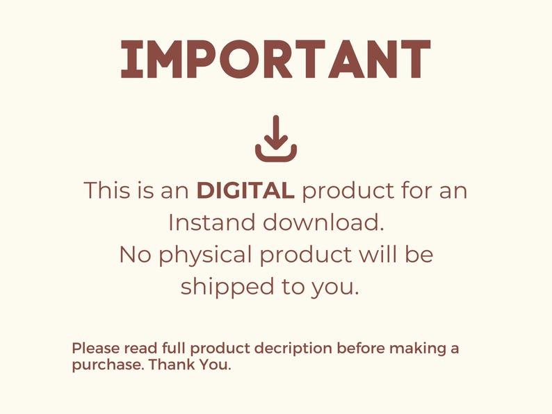 May include: IMPORTANT: This is a DIGITAL product for an instant download. No physical product will be shipped to you. Please read full product description before making a purchase. Thank You.