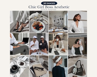 Girl Boss Aesthetic Stock Photos Chic Black and White Stock Photos Faceless Boss Babe Lifestyle  for Instagram Reels Faceless Marketing MRR