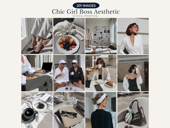 Girl Boss Aesthetic Stock Photos Chic Black and White Stock Photos Faceless Boss Babe Lifestyle  for Instagram Reels Faceless Marketing MRR