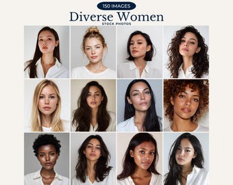 Diverse Frauen Stock Fotos Weibliche Schönheit Social Media Bilder Frauen Stock Foto für Schönheit und Hautpflege Diverse Frauen Porträts MRR PLR