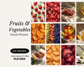 May include: A collage of nine images featuring various fruits and vegetables, including strawberries, watermelon, grapes, oranges, kiwi, blueberries, bell peppers, cantaloupe, and plums. The images are arranged in a grid pattern and are all high-quality photos.