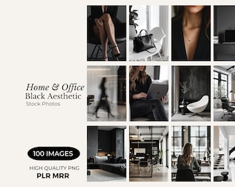 100 Home & Office Black Aesthetic Stock Photos Business Instagram Photos Black Dark Aesthetics Faceless Marketing  Stock Photos  PLR MRR