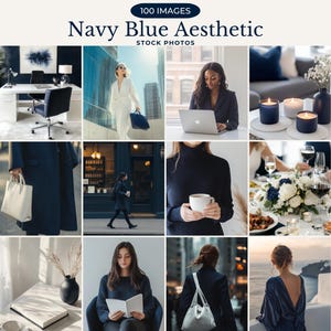 Más de 100 fotos de stock de estética azul marino para Instagram Reels Foto de portada Marketing sin rostro Fotos de stock de estética azul marino PLR MRR