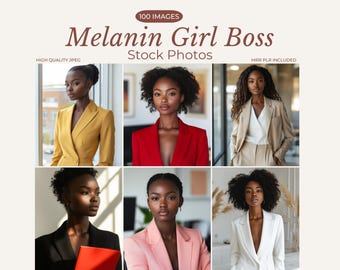 Melanin Girl Boss Portraits Stock Photos Luxury Business Woman Images  Faceless Instagram Reels Digital Marketing Melanin Girl Boss PLR MRR