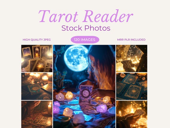 Tarot Reader Stock Photo for Tarot Businesses Fortune teller Stock Photo Bundle Tarot Reader Tarot Deck Tarot Aesthetic with MRR & PLR