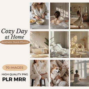 Cozy at Home Girl Beige Neutral Aesthetic Stock Photos Instagram Reel Cover Photos Minimalist Home Neutral Beige Aesthetic Photos PLR MRR