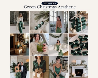 Grün Weihnachten Ästhetische Stock Fotos Luxus Urlaub Branding Bilder Instagram Weihnachten Stock Fotos Faceless Marketing Weihnachtsfotos