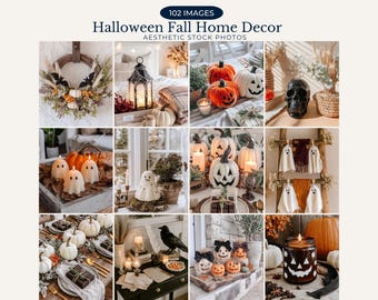 Halloween Fall Home Decor Stock Photos Cozy Autumn Interior Aesthetic Lifestyle Stock Photos Halloween Decor Home Photos