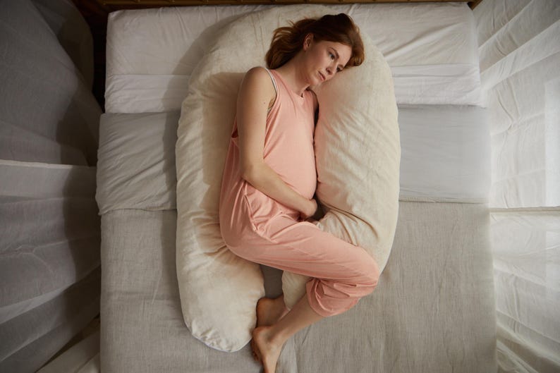 Organic Body Pillow, Organic Pregnancy Pillow, Maternity Pillow, Breastfeeding Pillow, U-Shaped Pillow, Nursing Pillow, Cooling Body Pillow image 6