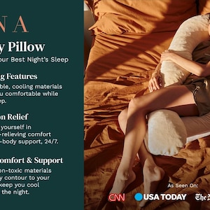 Organic Body Pillow, Organic Pregnancy Pillow, Maternity Pillow, Breastfeeding Pillow, U-Shaped Pillow, Nursing Pillow, Cooling Body Pillow image 2