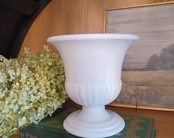 Vintage Milk Glass Urn-Style Vase