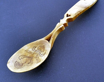 Scandinavian proposal gift romantic hand carved wood spoon for engagement wedding anniversary birthday gift