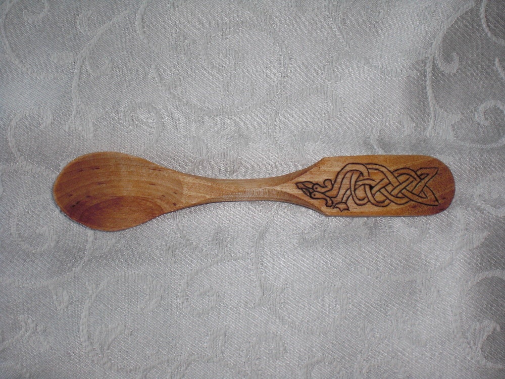 Celtic Wooden Spoon Dragon Condiment Spoon 03