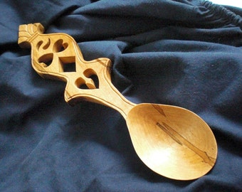 Swedish Lovespoon Maple Fusion Style Hand Carved