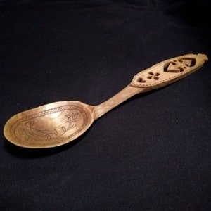 Hand Carved Scandinavian Romantic, Gift Spoon, Lovespoon, Third in Scandinavian Romantic Series, kolrose design, from Sweden, Norway
