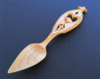 Celtic Lovespoon Hand Carved Wood Spoon Love's Embrace