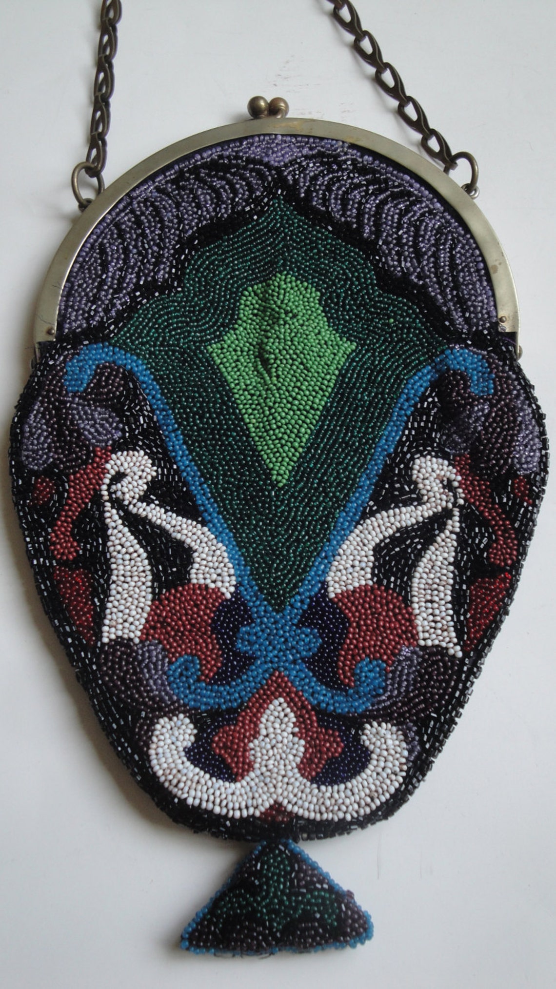 Fab Antique Art Deco Beaded Purse Bag Sterling Front Frame 1920s - Etsy