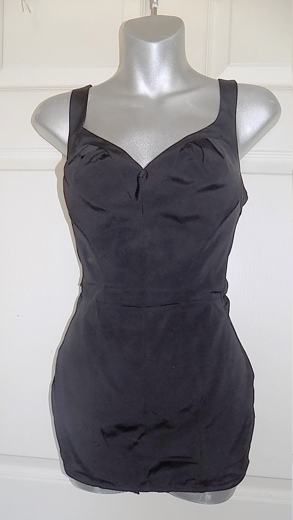 Vintage 40s 50s Maidenform Black Swim Suit Bathing