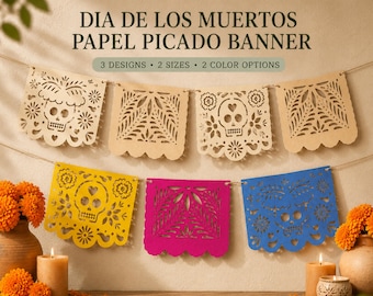 Día de los Muertos Papel Picado Banner - Ofrenda Dia De Los Muertos - Day of the Dead Banner